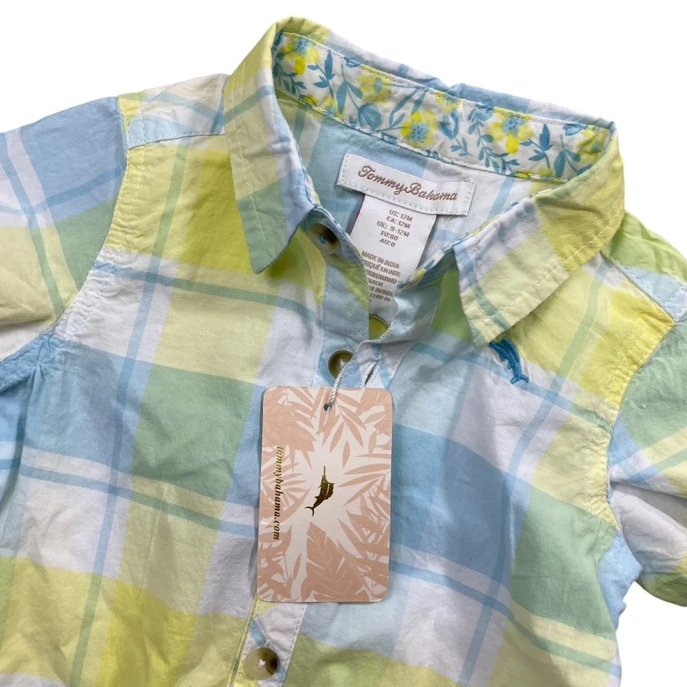 Tommy Bahama 12 Month New w/tags Plaid Polo One‎ Piece 100% Cotton